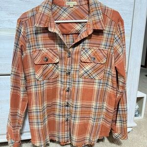Democracy Rust Plaid Button-Up Shirt